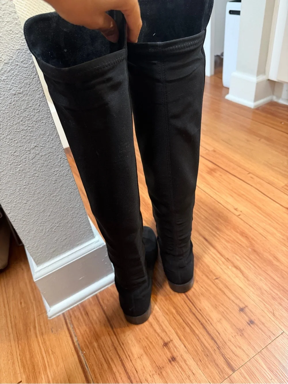 Stuart Weitzman 50/50 Black Suede Over-the-Knee Women’s Boots